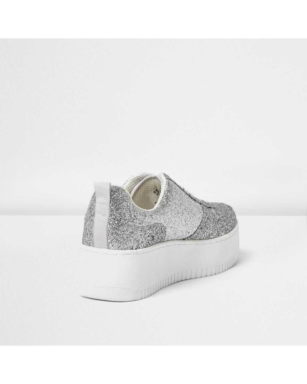 silver sequin trainers