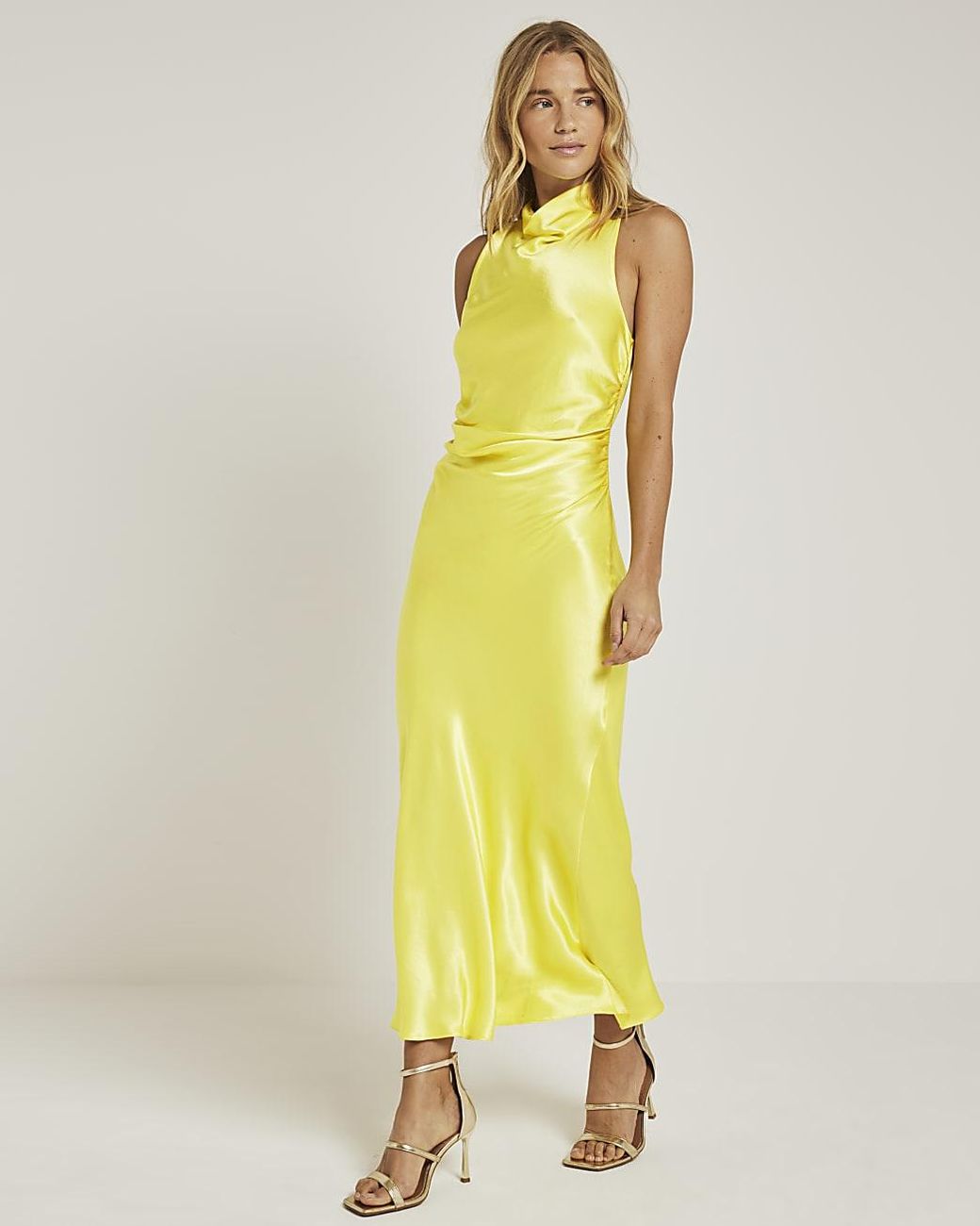 yellow satin midi dress | Dresses Images 2025