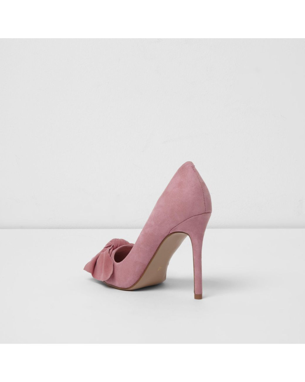 River Island Pink Bow Court Shoes | Lyst