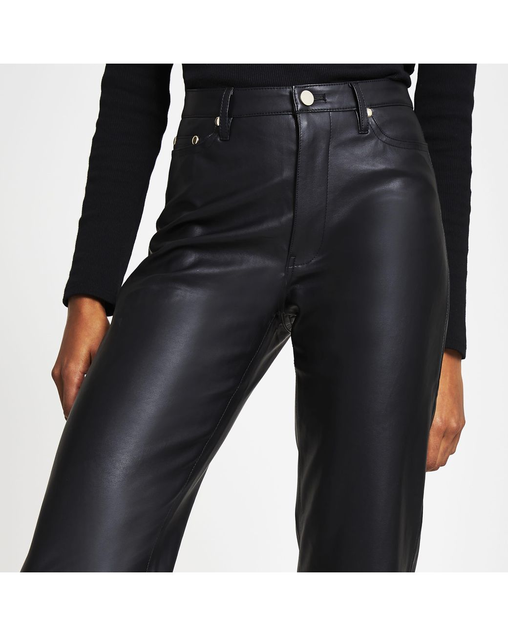 River Island Black Faux Leather 