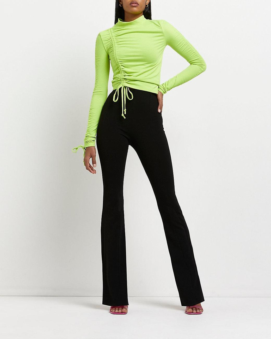 River Island Black Flared Trousers | Lyst