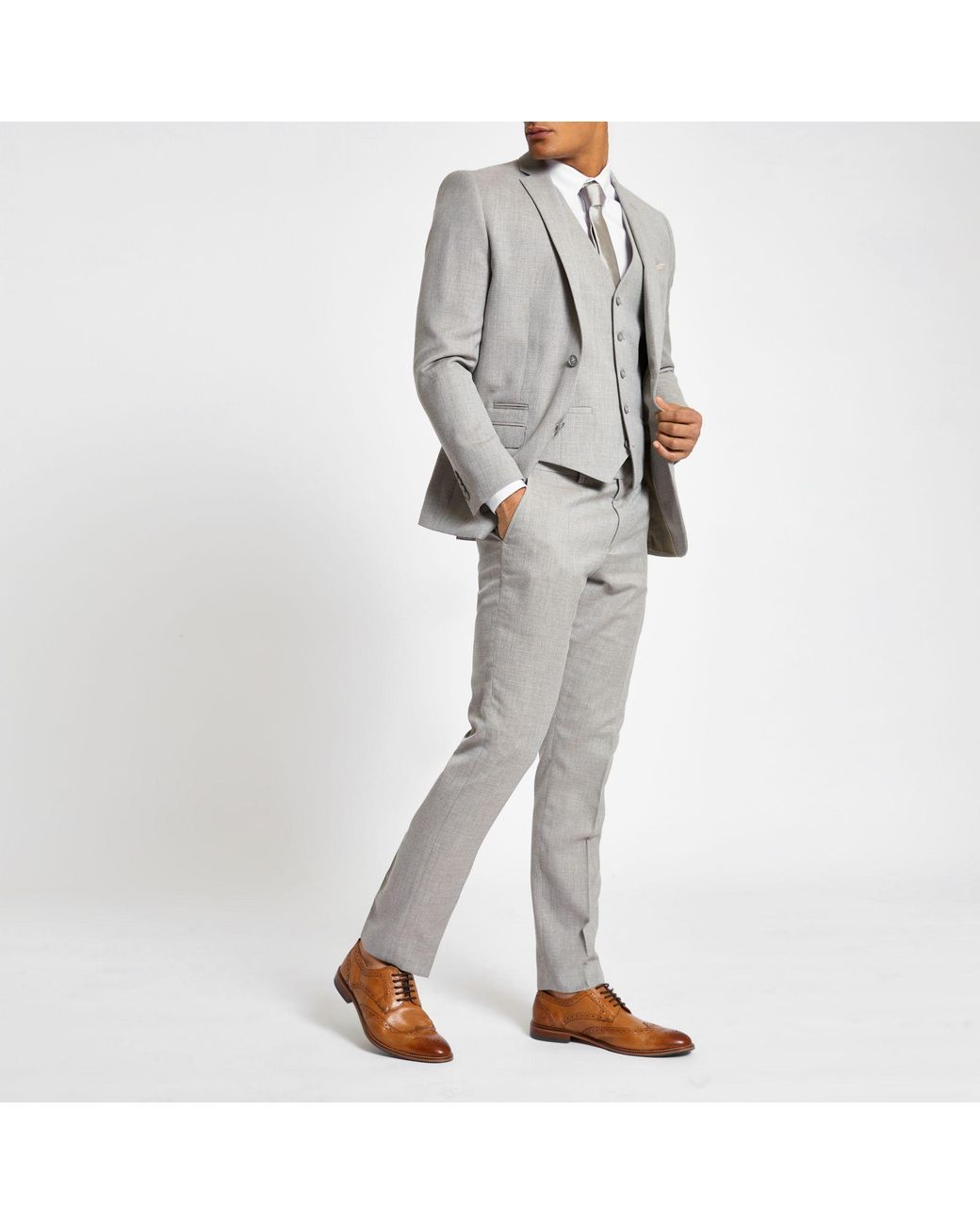 Men Gray Suits Designer Wedding Grooms Dinner Casual Suit JacketVestPants   eBay  Grey suit men Mens fashion suits Mens suits