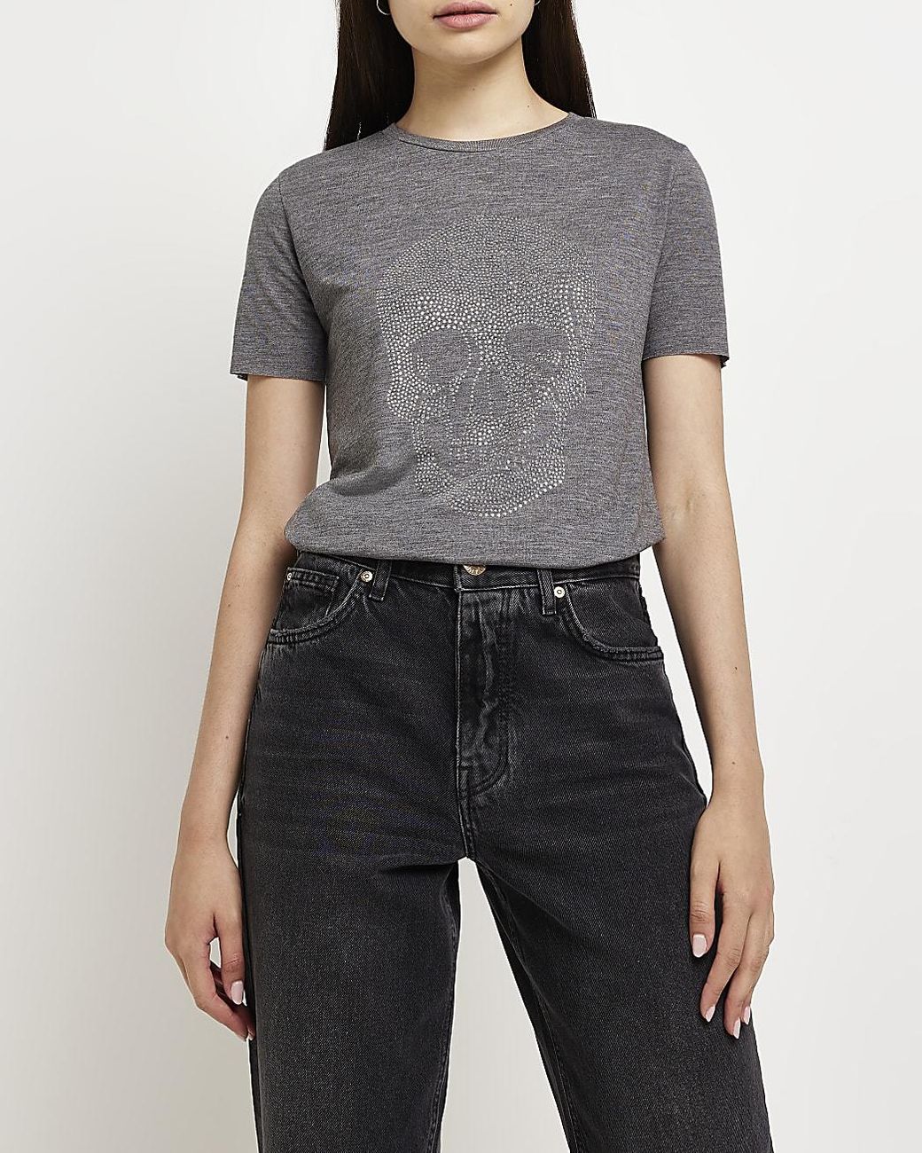 River Island Graphic Tshirt in Grey (Gray) Lyst
