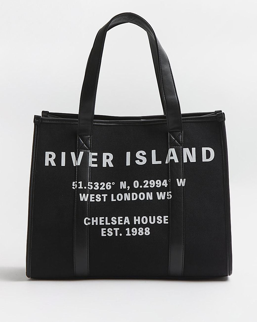 Black and white bag river island discount
