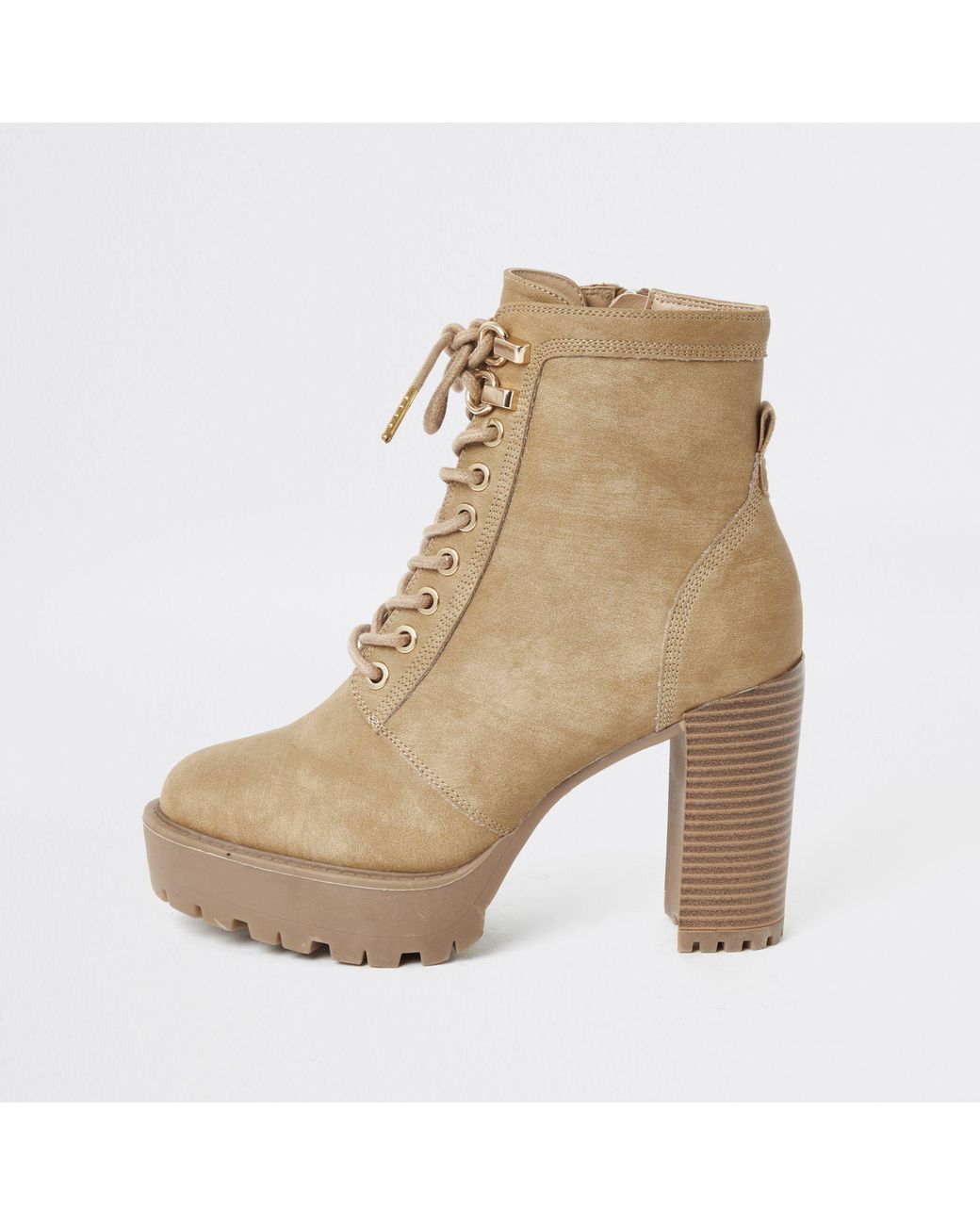 river island beige round toe chelsea boots