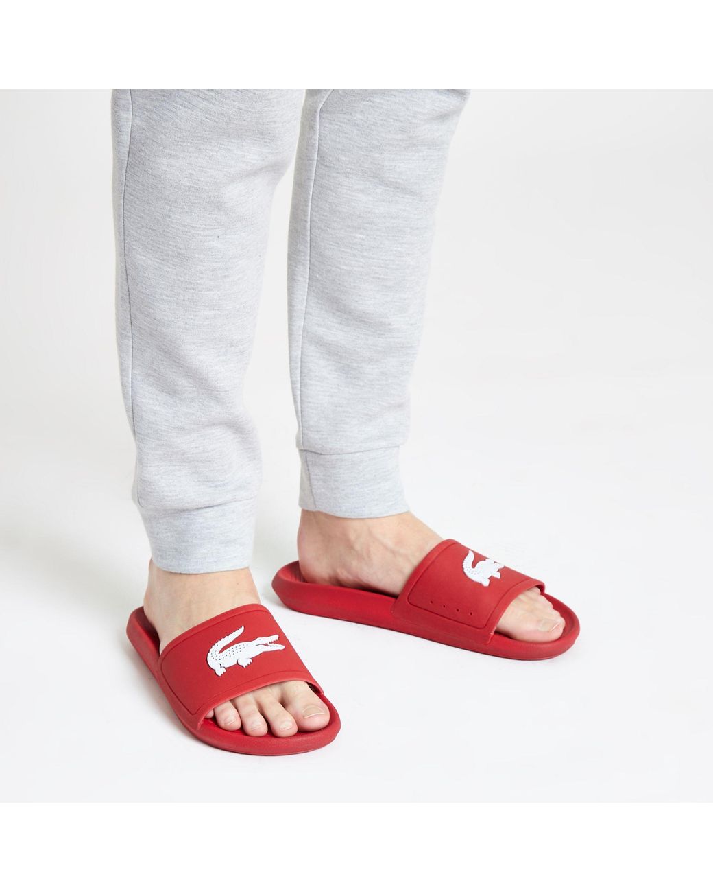 lacoste sandals red