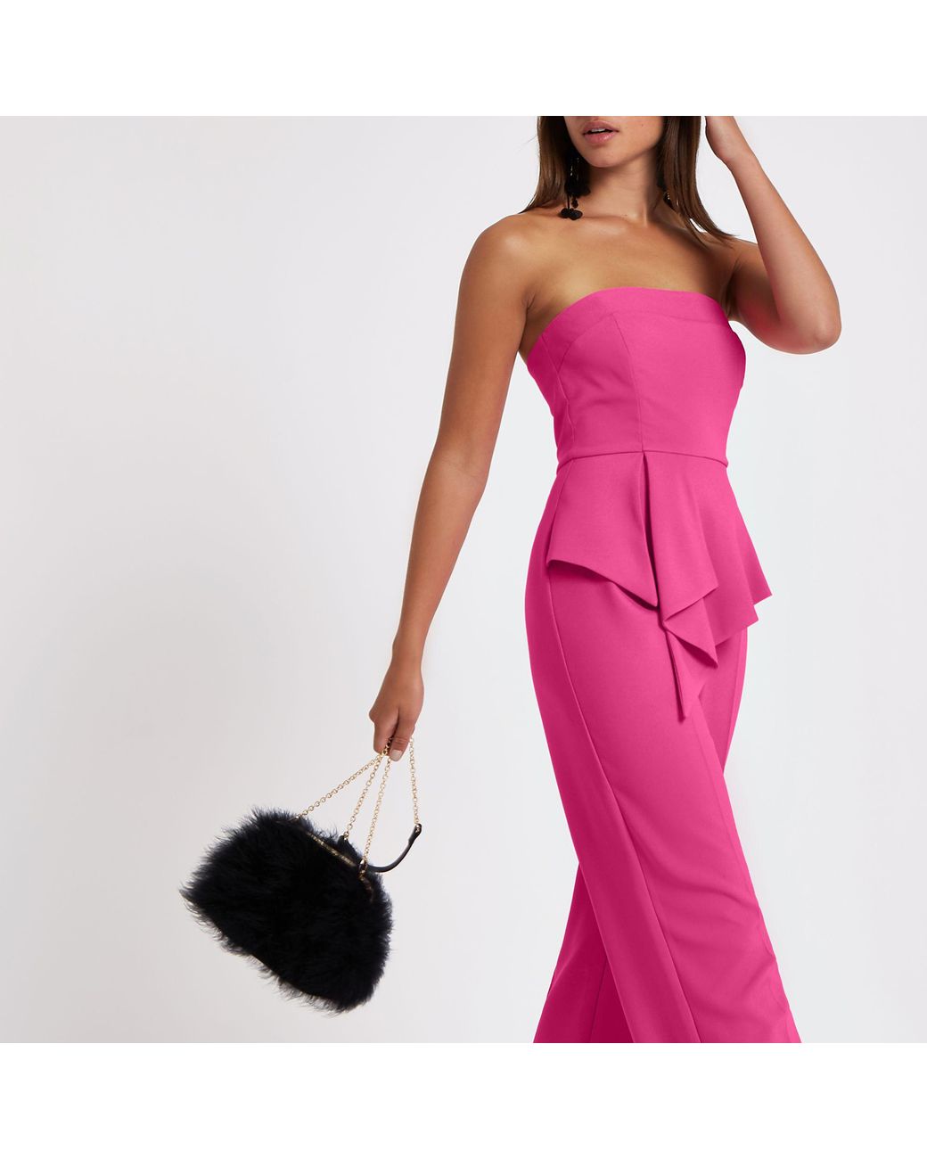 River island bardot best sale jumpsuit