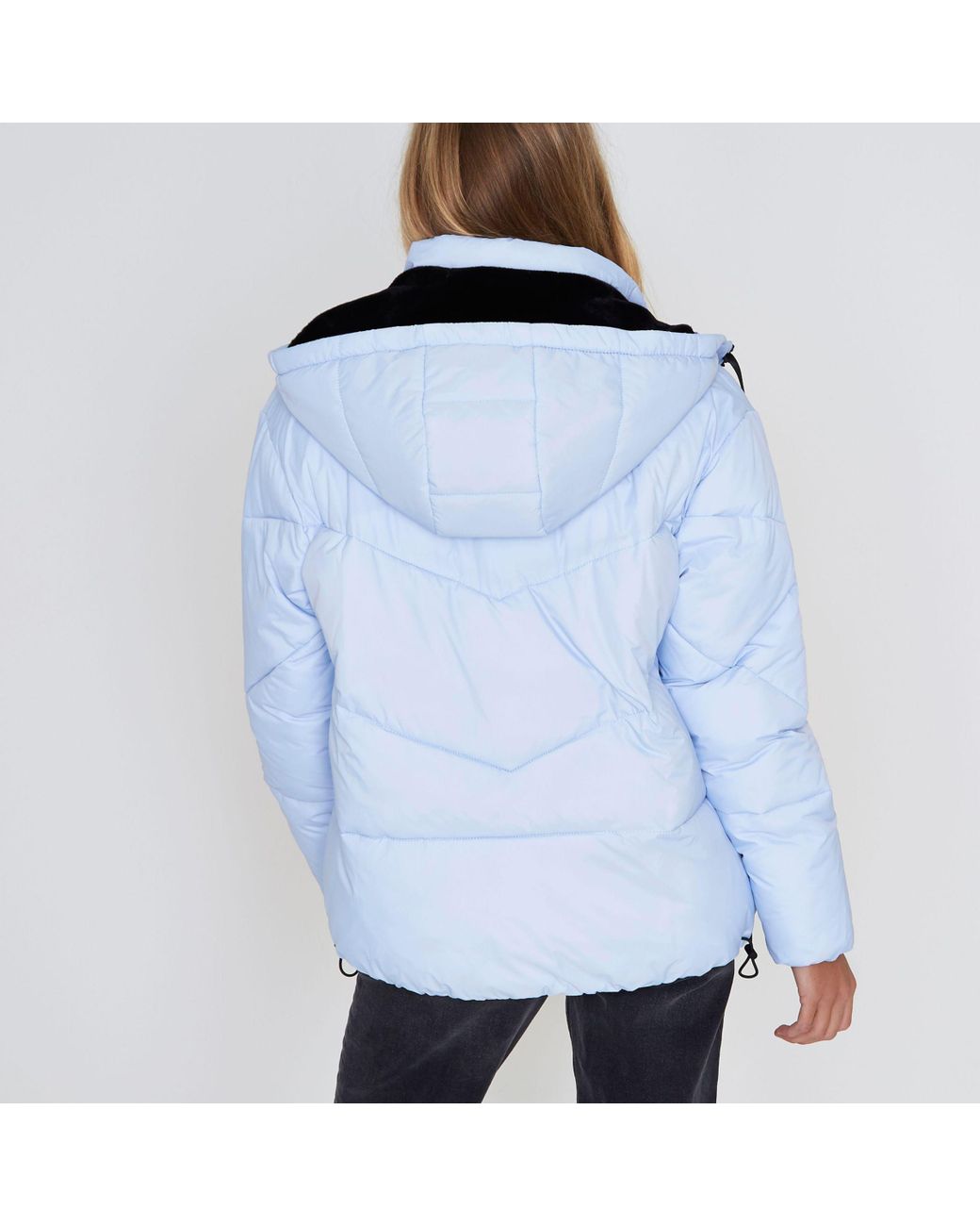 River Island Blue Puffer Coat Outlet 