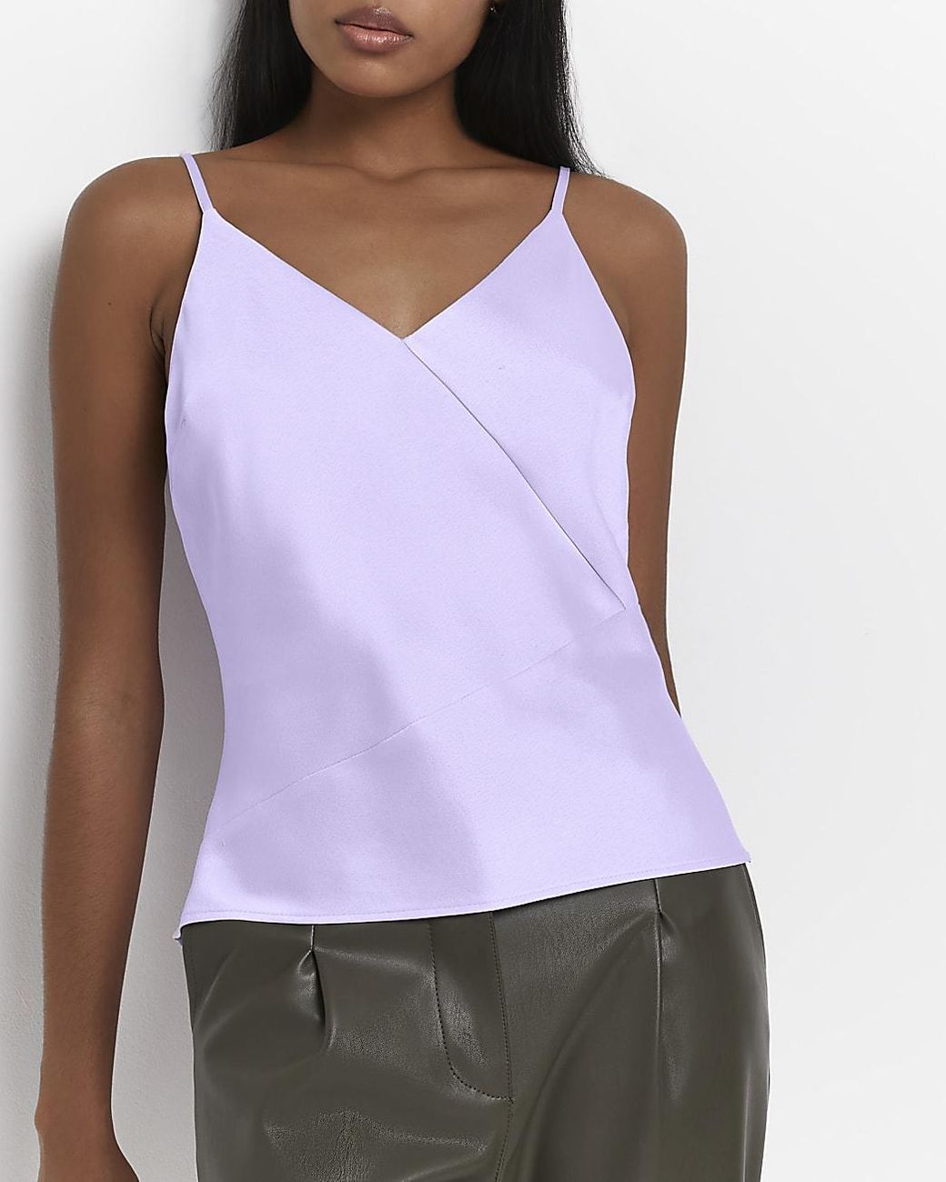 River Island Purple Satin Cami Top | Lyst