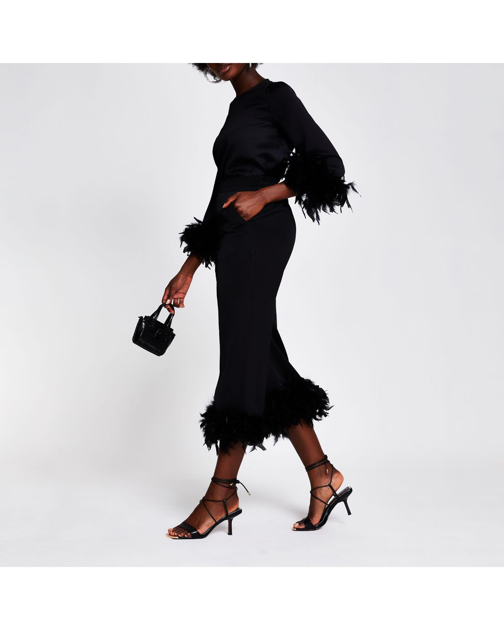 river island feather hem
