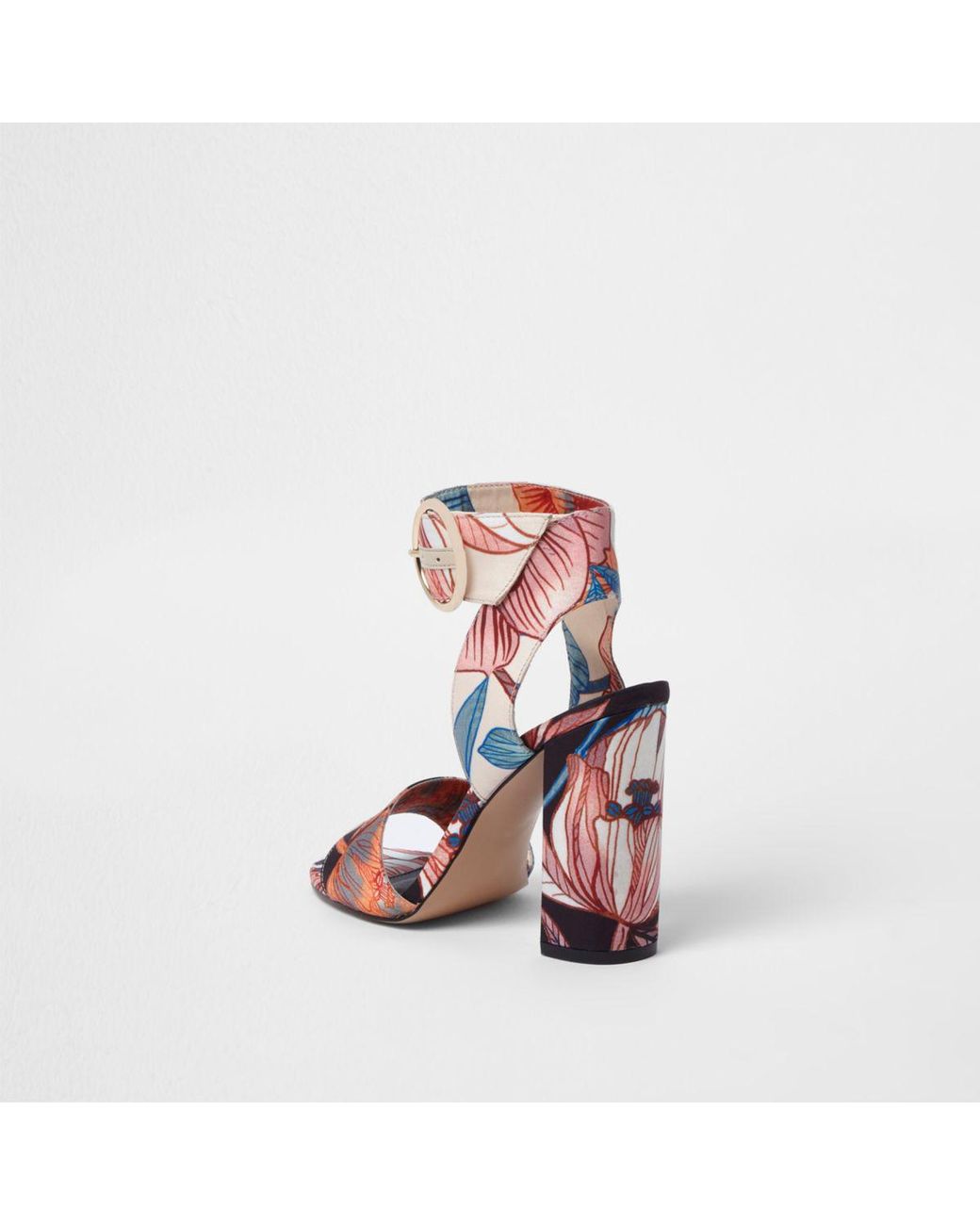 Lorelai Block Heeled Sandal Shoes in Fuschia Floral Multi - Get great deals  at JustFab