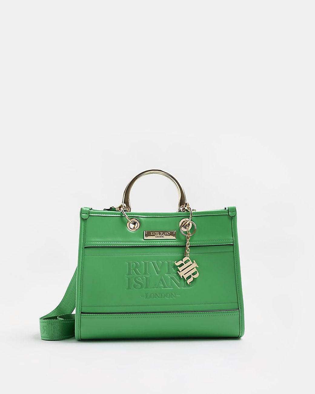 River Island Ri Monogram Embossed Tote Bag in Green Lyst