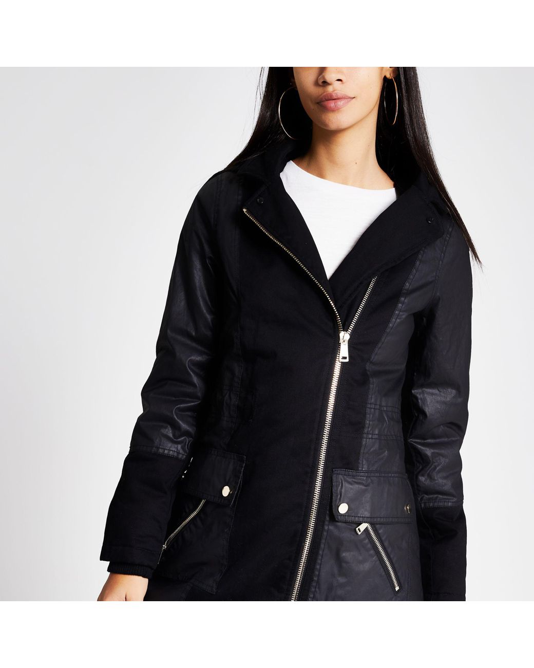 Faux Fur Trim Oversized Parka Coat 