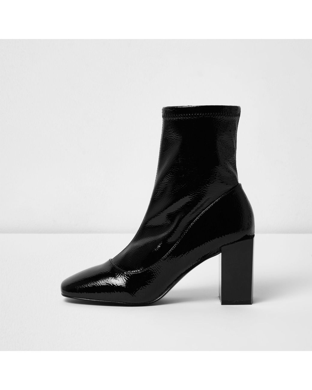 River island black sock boots clearance