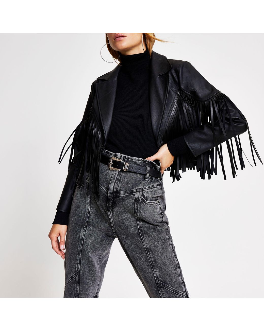 Fringe crop jacket cheap