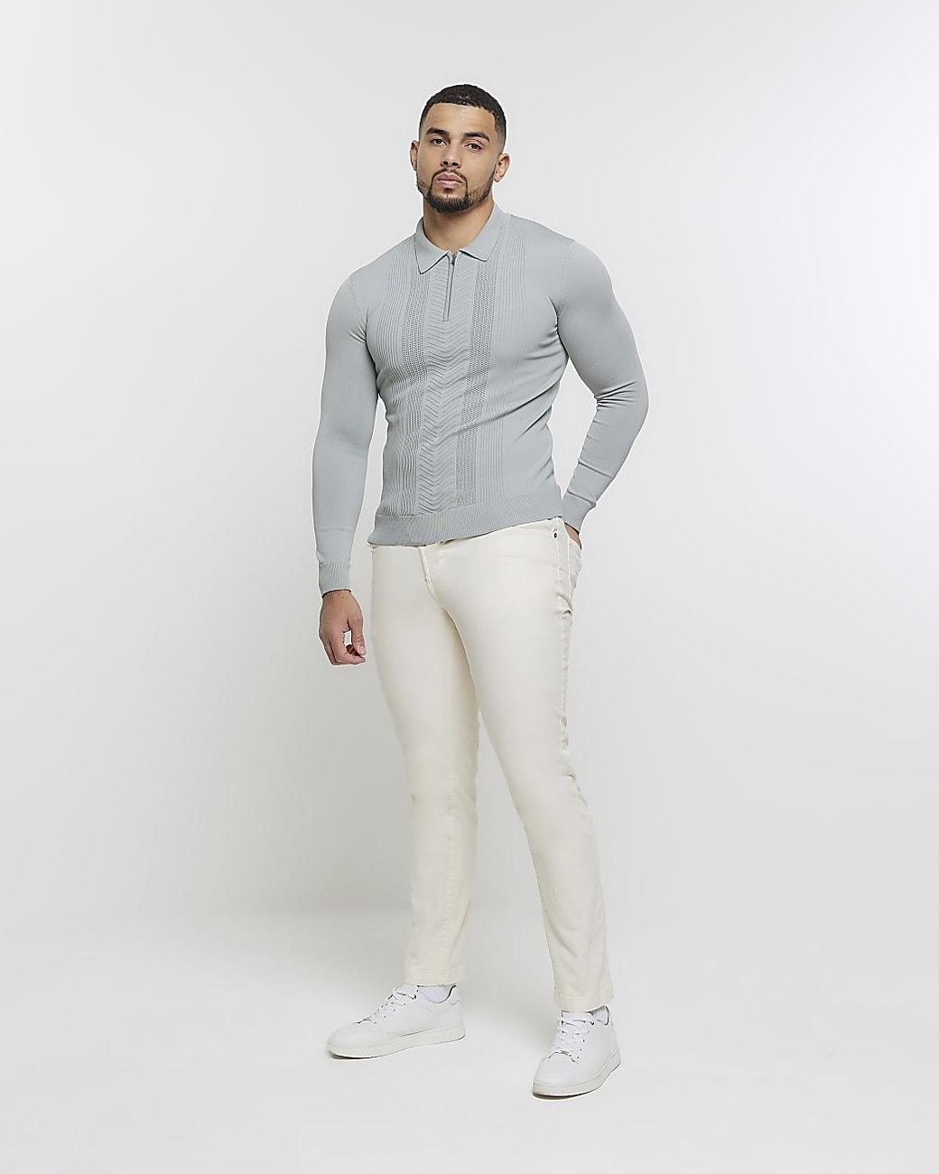 River island long sleeve polo hotsell