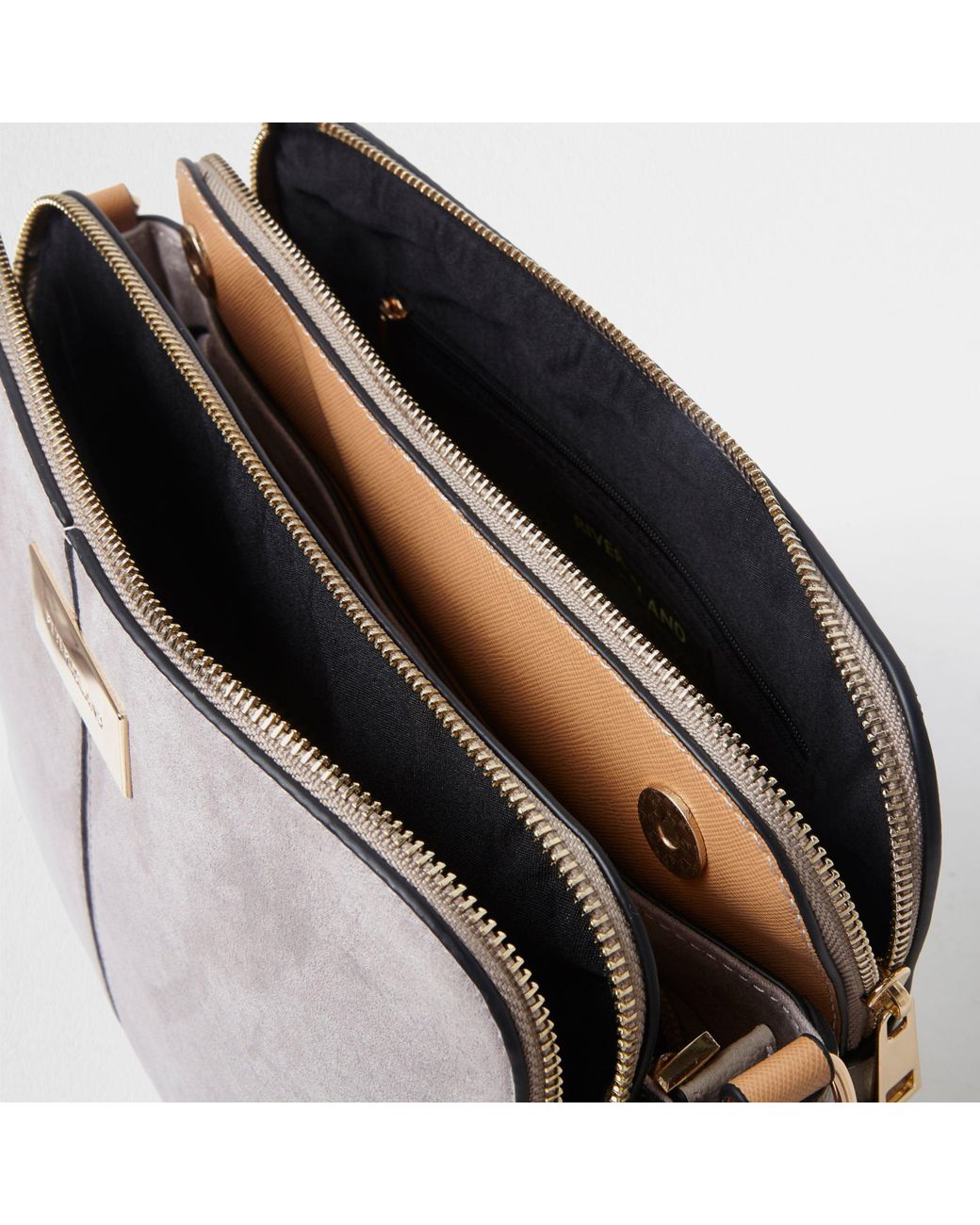 River island triple compartment crossbody online bag