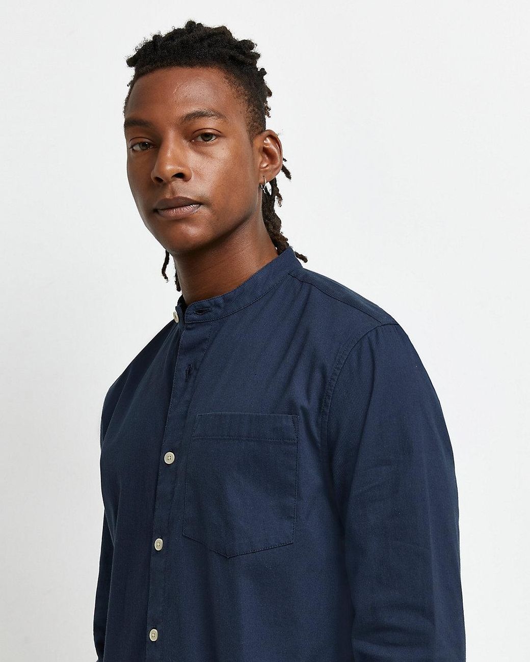 River Island Navy Regular Fit Long 