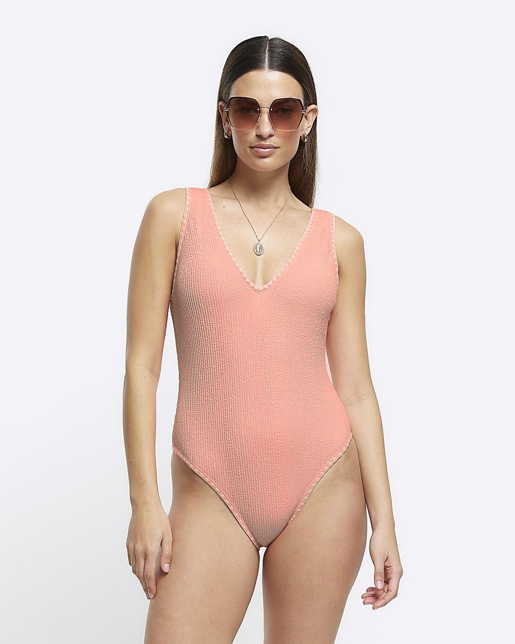 River island pink swimsuit 2025