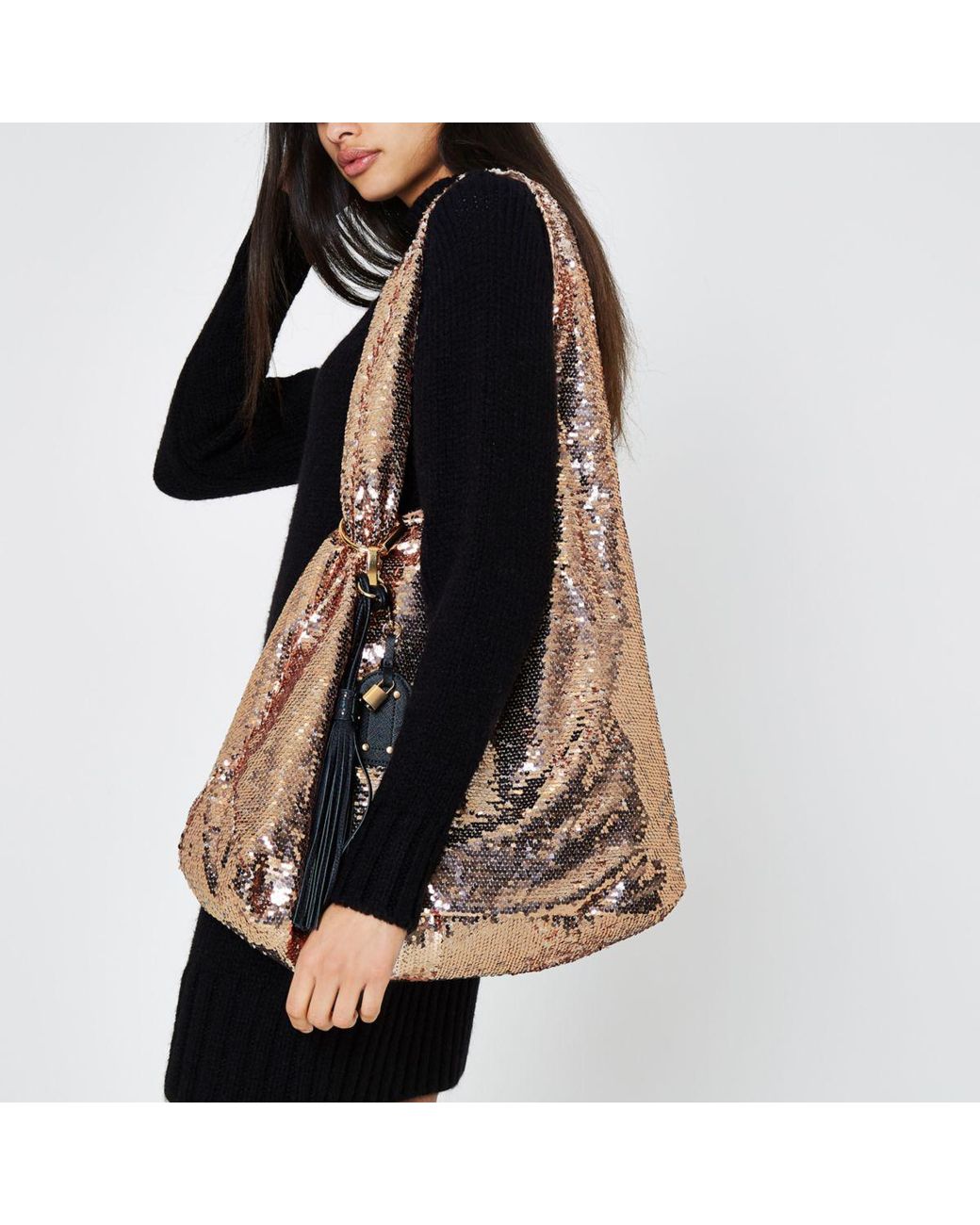 Rose gold best sale sequin bag