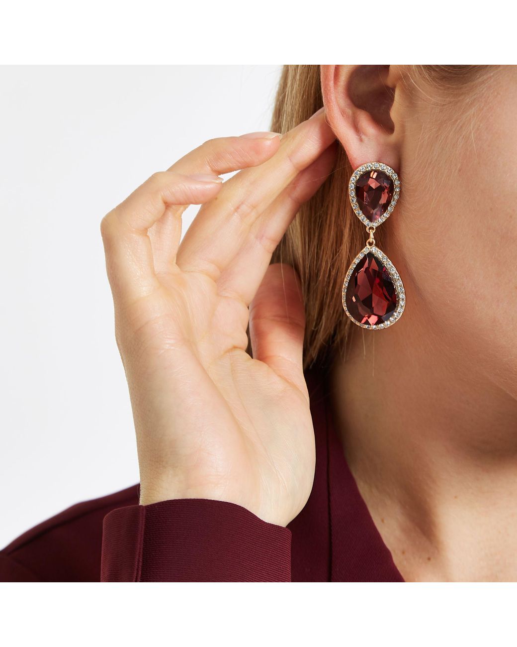 Buy Maroon Colour Mirror Earrings For Women | Chandabli Earrings |  Mina-Work Earrings For Stylish Women Online | Anuradha Art Jewellery