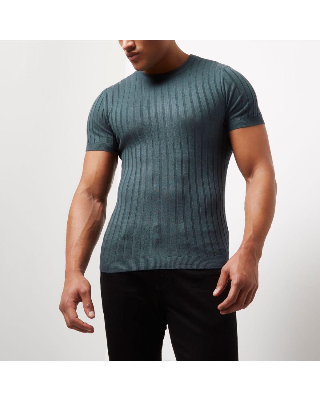 River island mens muscle fit on sale t shirts