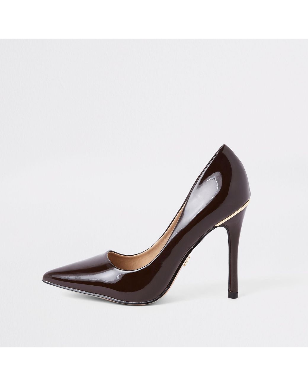 River Island Dark Brown Espresso Patent 