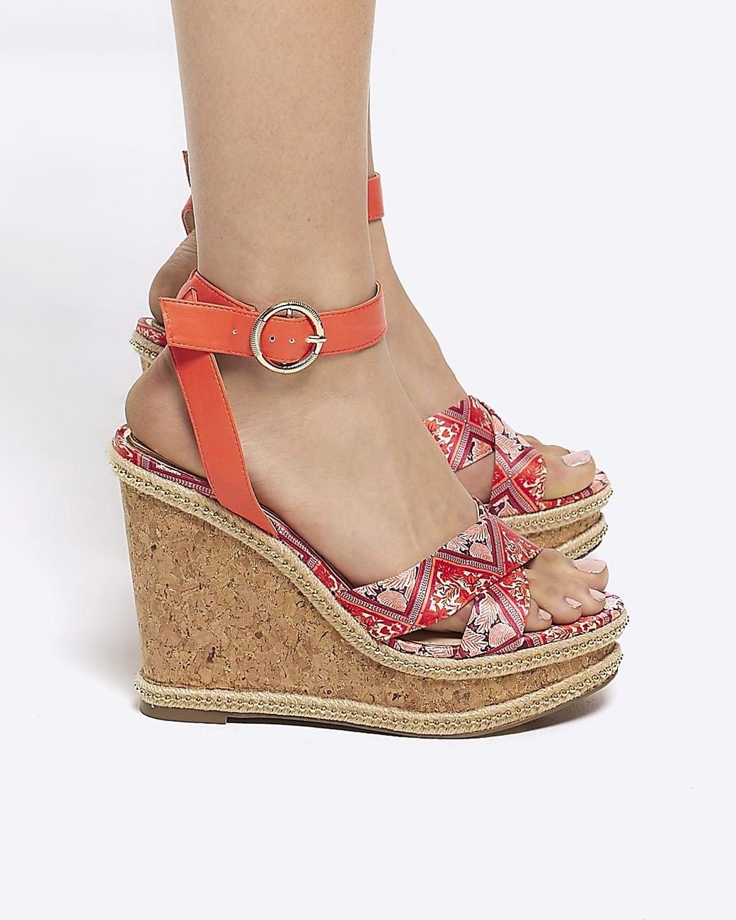 River island orange wedges sales