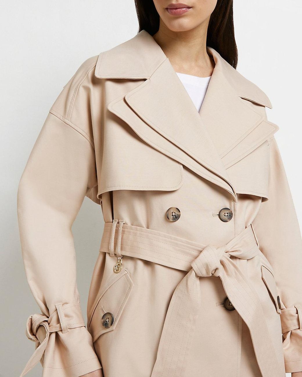 River Island Beige Oversized Trench 