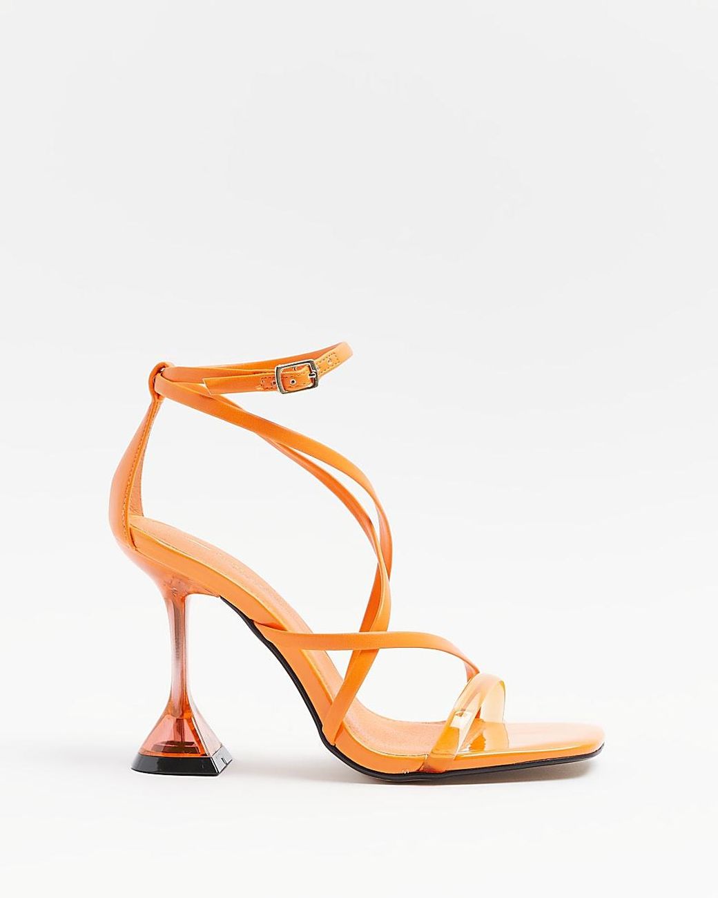 River Island Orange Wide Fit Strappy 