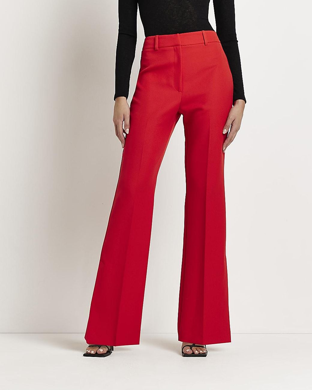 River Island Split Hem Fla Trousers in 