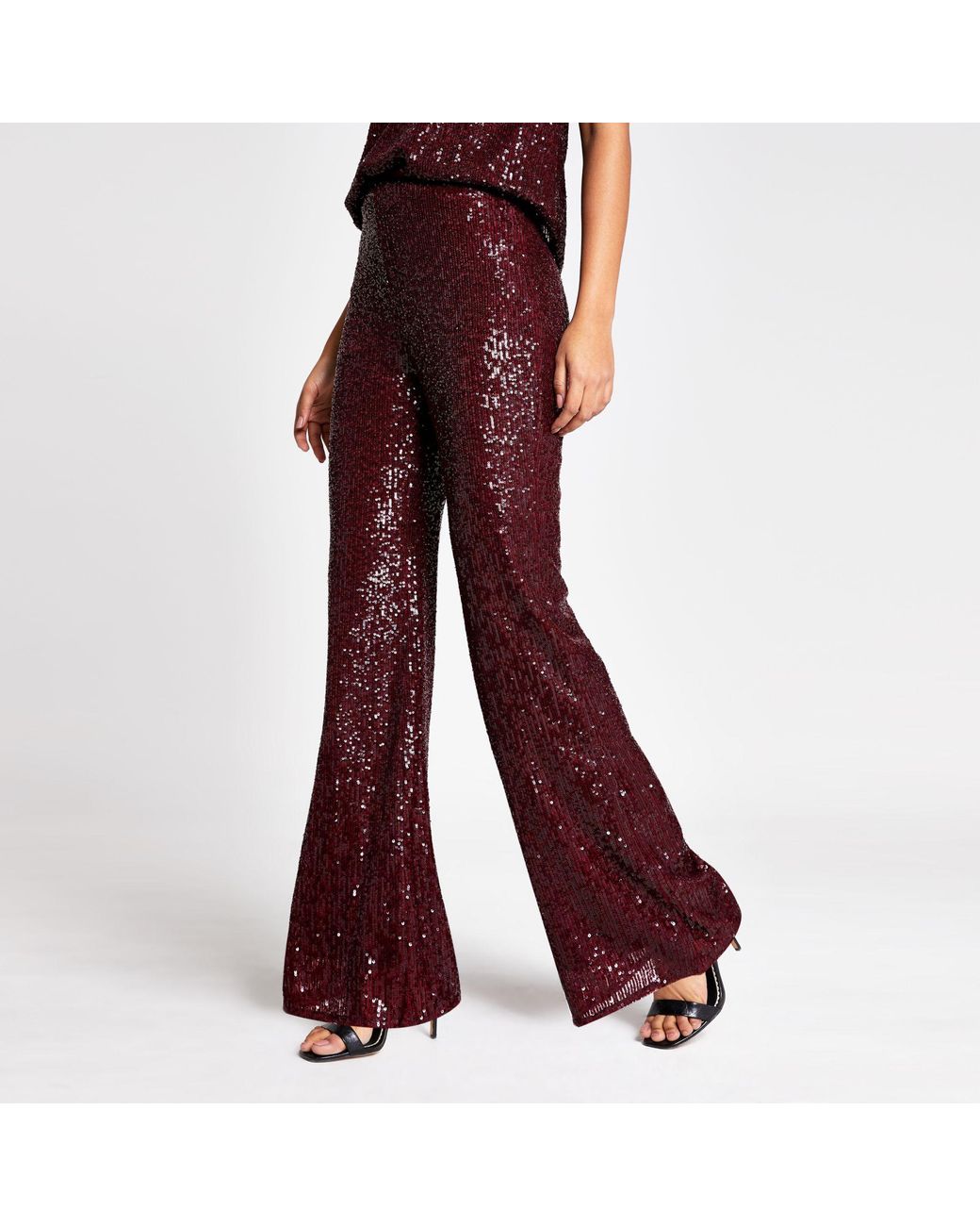 River Island Synthetic Dark Red Sequin 