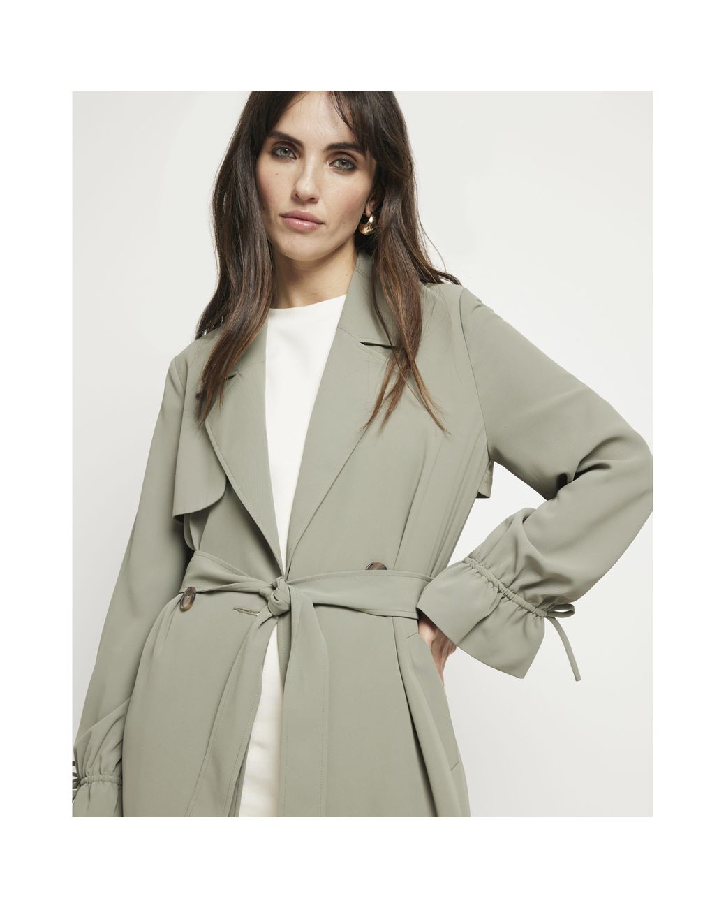 Black belted duster coat best sale