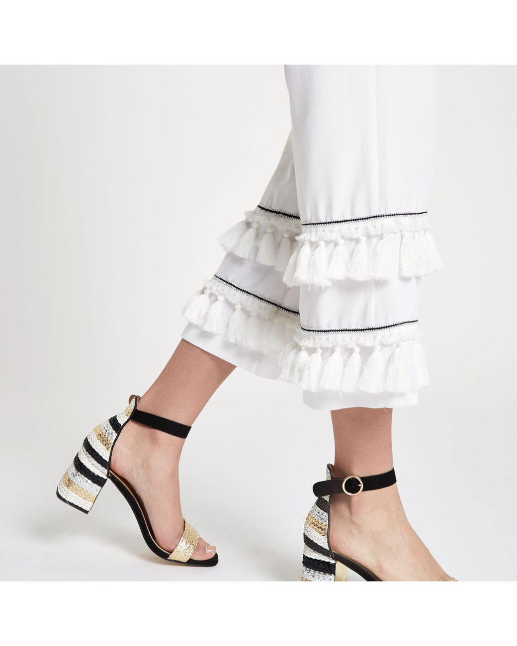 River Island Cotton Tassel Fringe Wide 