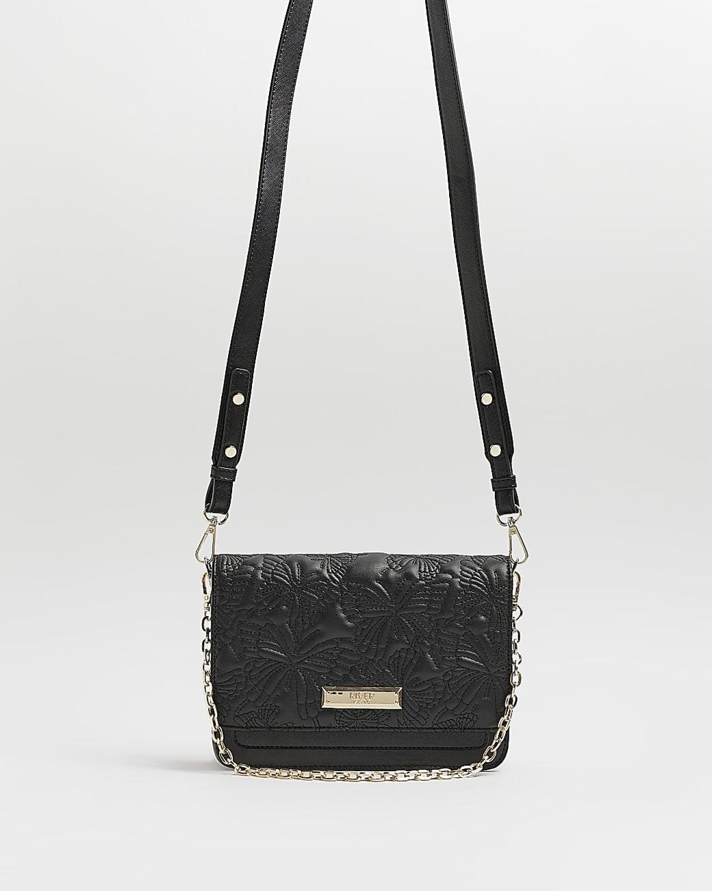 River Island Black Quilted Cross Body Bag Lyst
