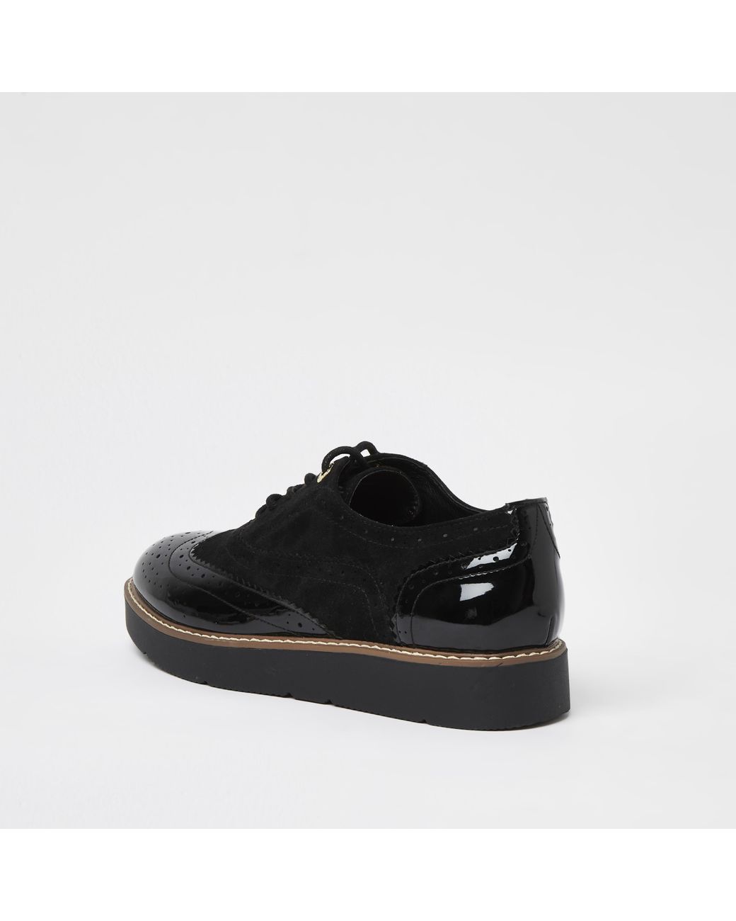 River Island Black Wide Fit Lace Up Brogues Lyst UK