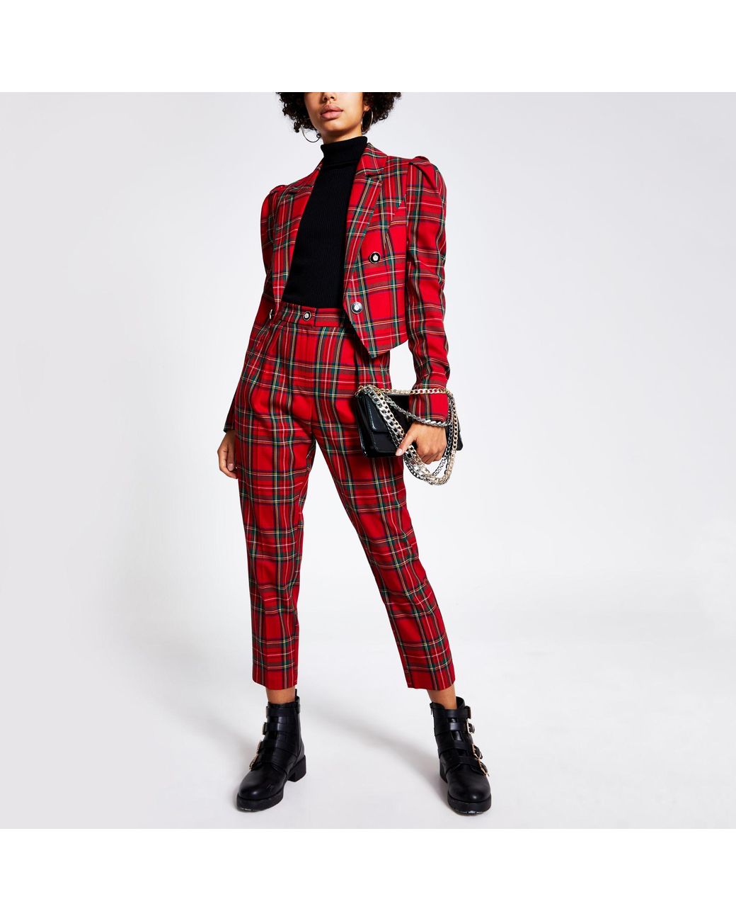 River Island Synthetic Tartan Check 