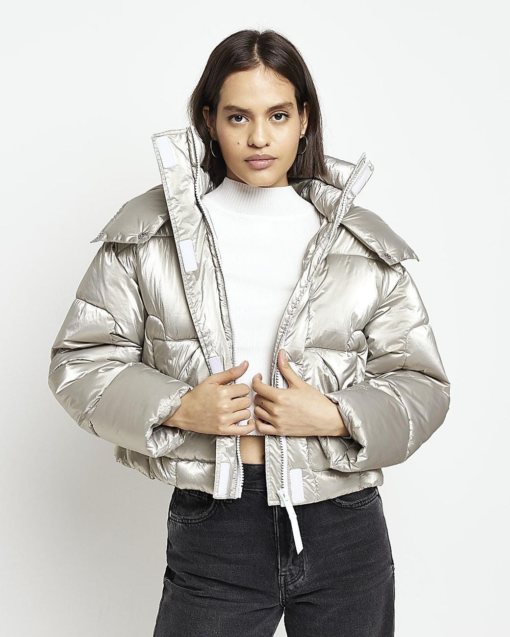 Reflective Hooded Puffer Jacket