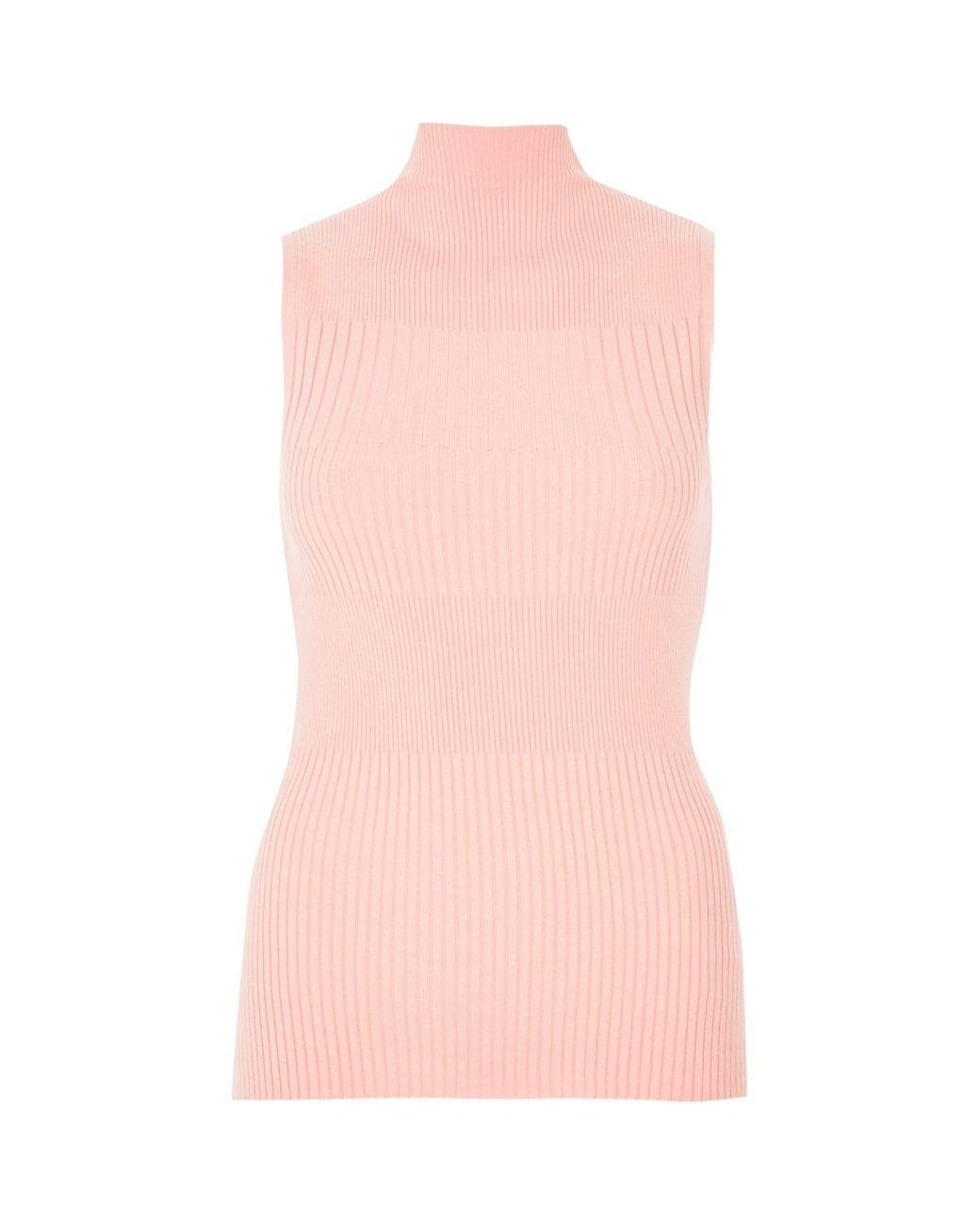 River Island Light Pink Knit Sleeveless Turtleneck Top | Lyst Australia