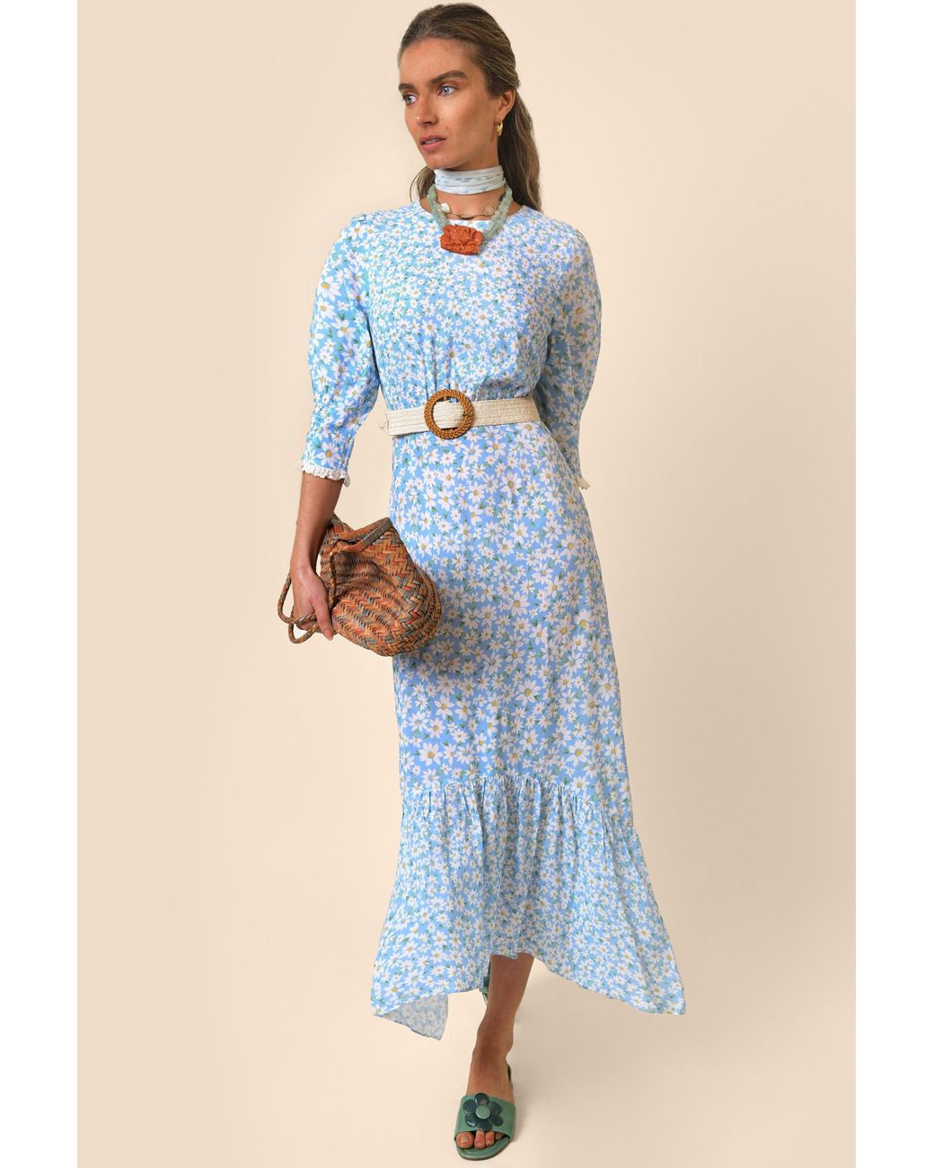 RIXO London Saffron Daisy Chain in Blue Lyst