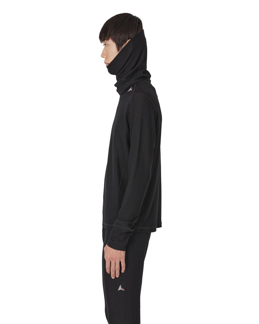 Roa Black Ashi Wool Tencel Baselayer Long Sleeve Tops for men