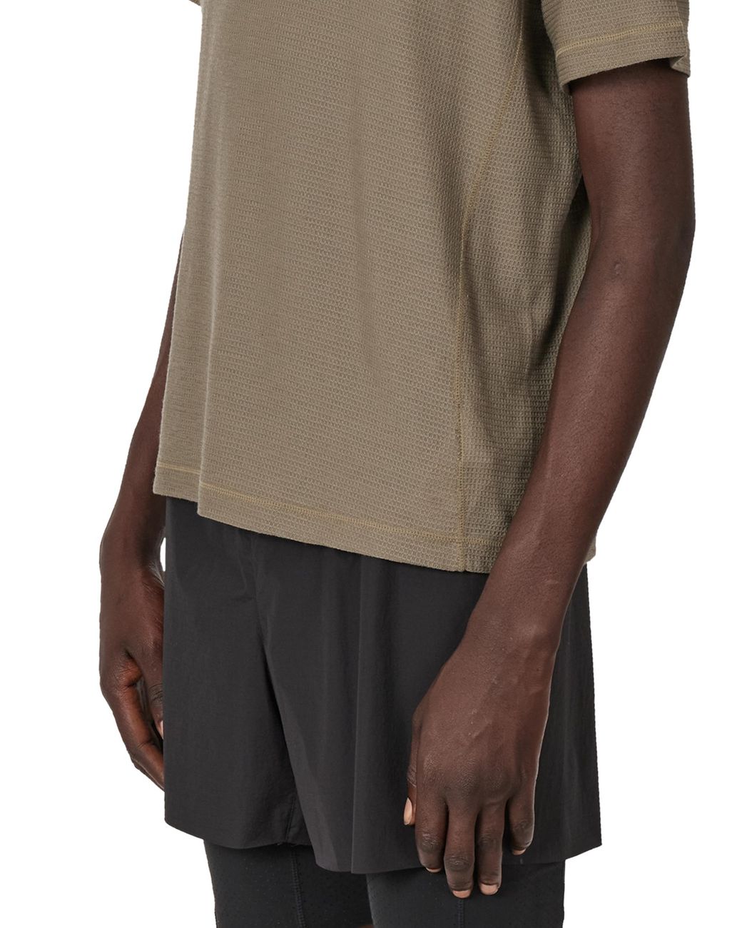 Roa Brown Ashi Wool Tencel Baselayer Short Sleeve Tops for men