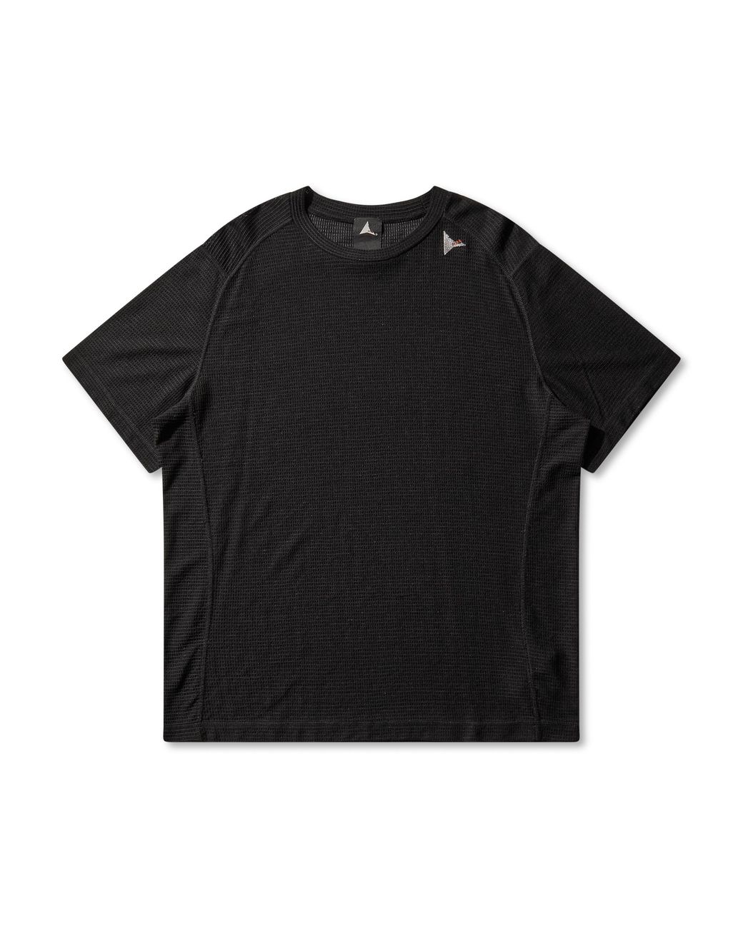 Roa Black Ashi Wool Tencel Baselayer Short Sleeve Tops for men