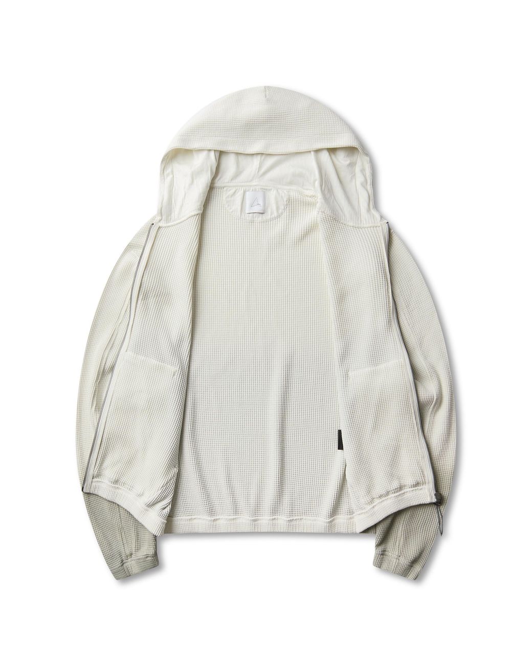 Roa Natural Bee Sun Faded Organic Waffle Zip Up Hoodie Tops