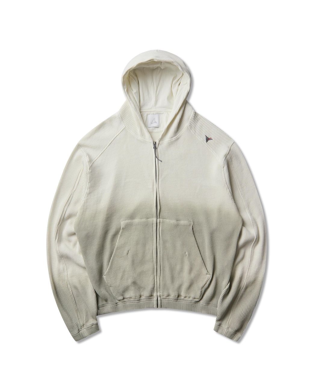 Roa Natural Bee Sun Faded Organic Waffle Zip Up Hoodie Tops