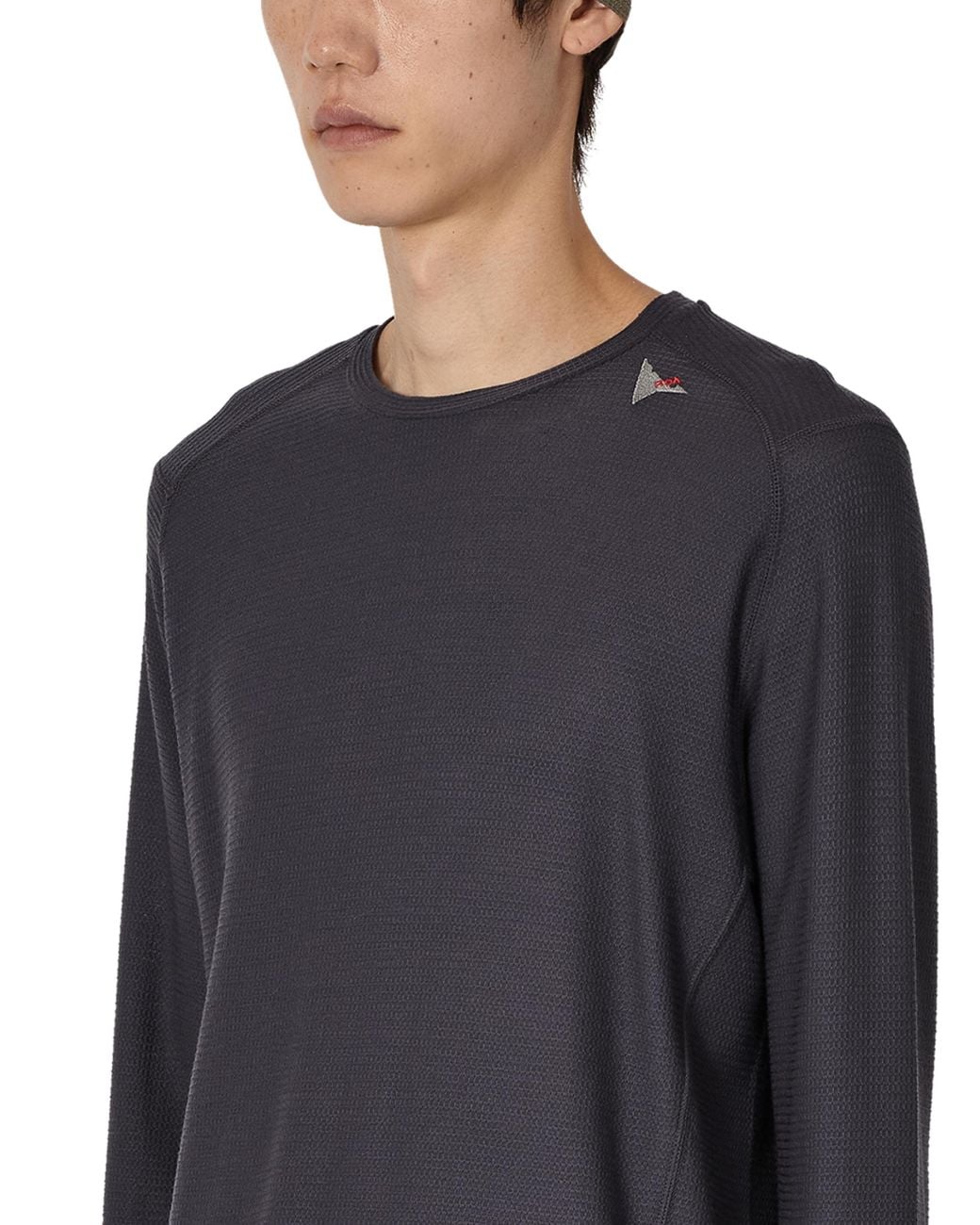 Roa Black Ashi Wool Tencel Baselayer Long Sleeve Tops for men