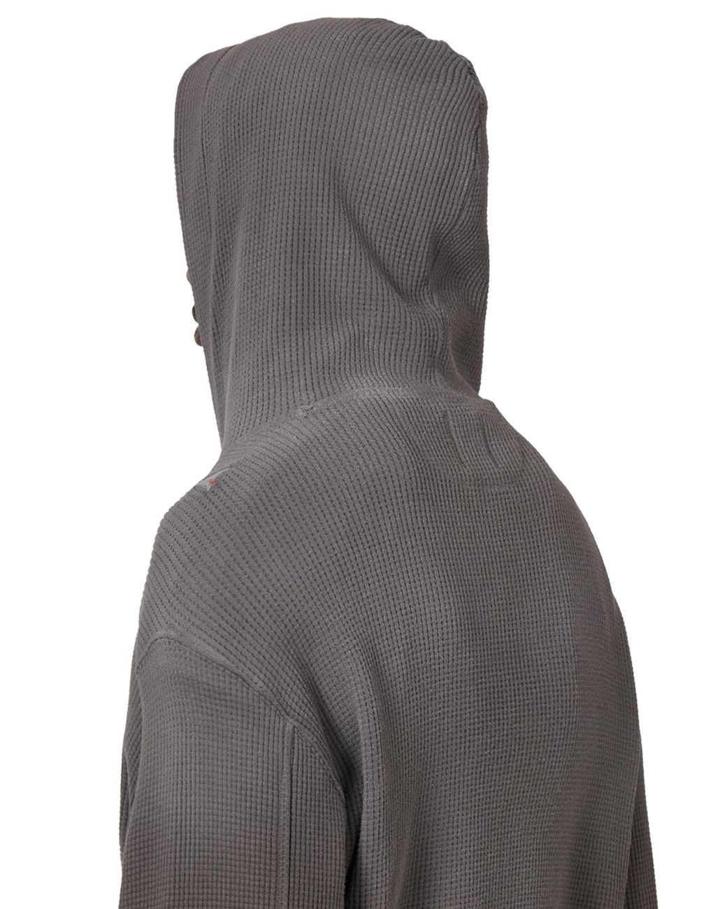 Roa Gray Bee Sun Faded Organic Waffle Zip Up Hoodie Tops for men