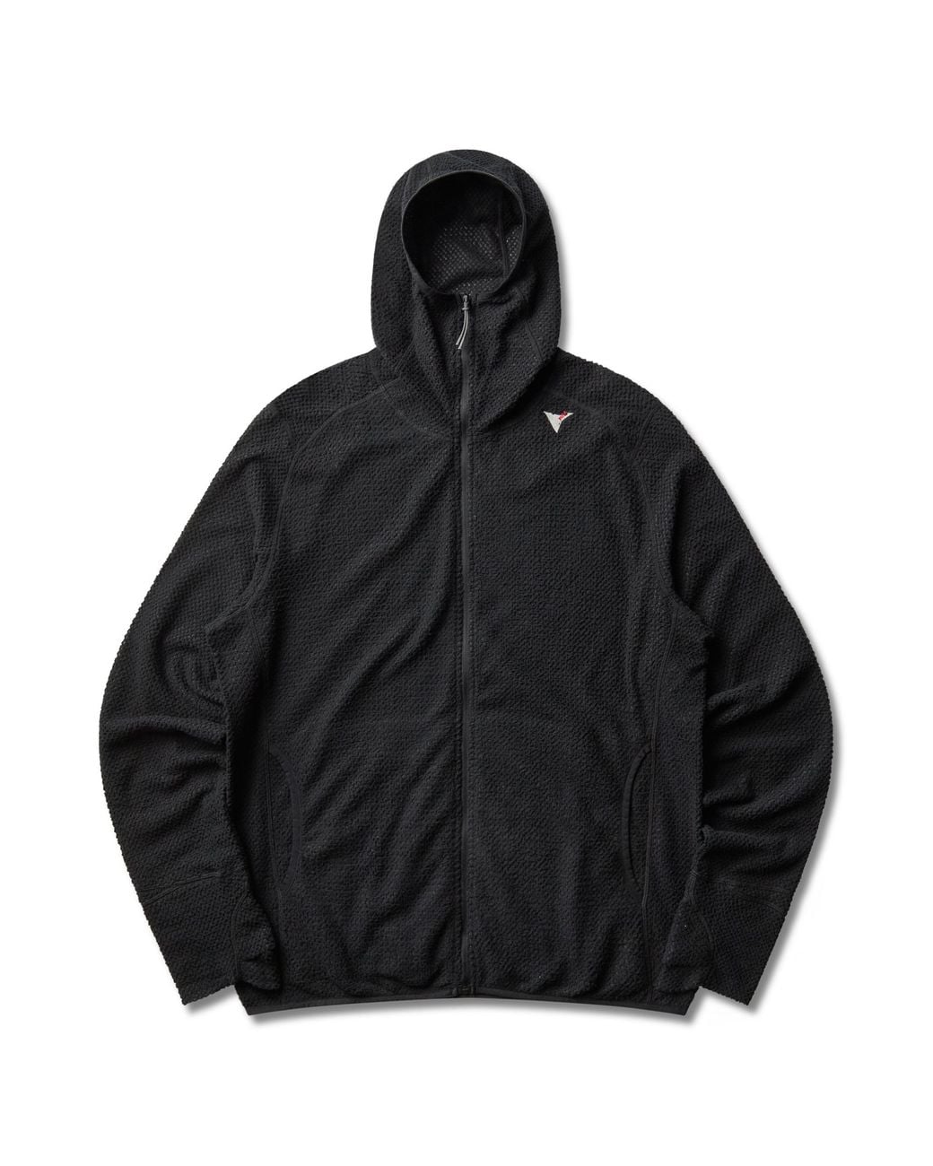 Roa Black Awi Thermal Zip Up Hoodie Tops for men