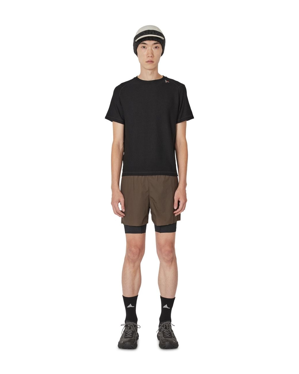 Roa Brown Helder 5 Inch 2-In-1 Running Shorts Bottoms for men