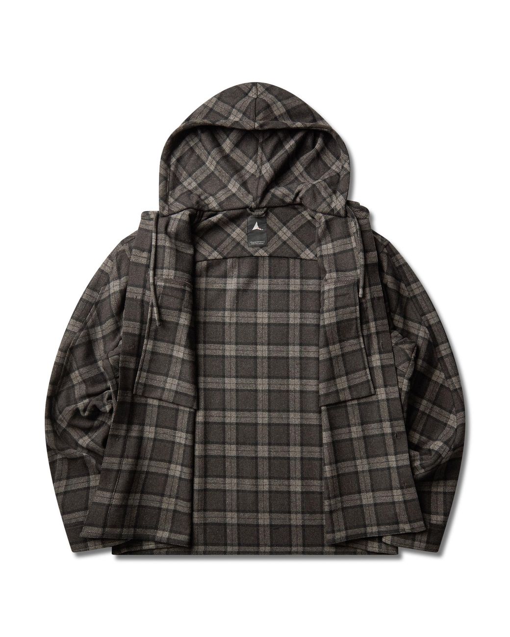 Roa Black Logger Wool Check Long Sleeve Shirt Tops for men